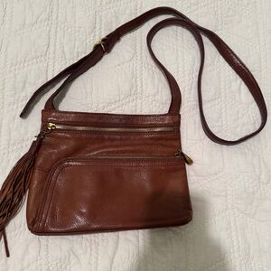 Hobo Brown Leather Crossbody Bag